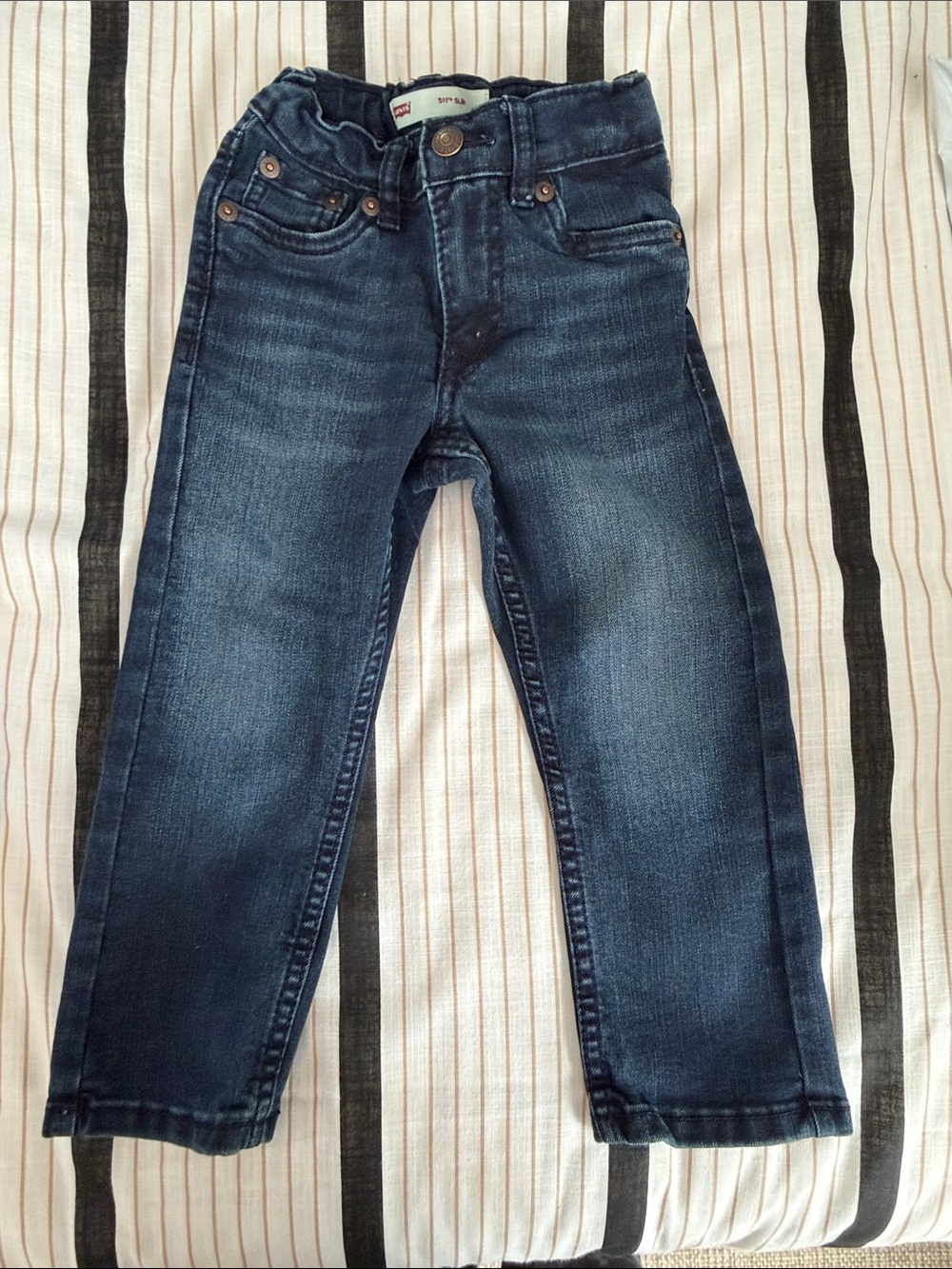 Slim Fit Toddler Boys Jeans in Dark Blue Wash
